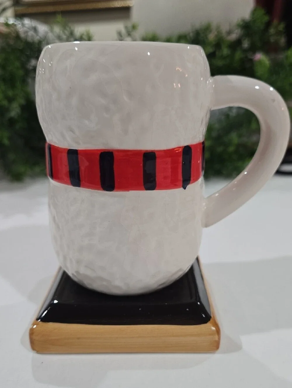 Bay Island White Snowman Mug with Red & Blue Accents Warm Your Heart 5.5